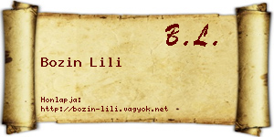 Bozin Lili névjegykártya